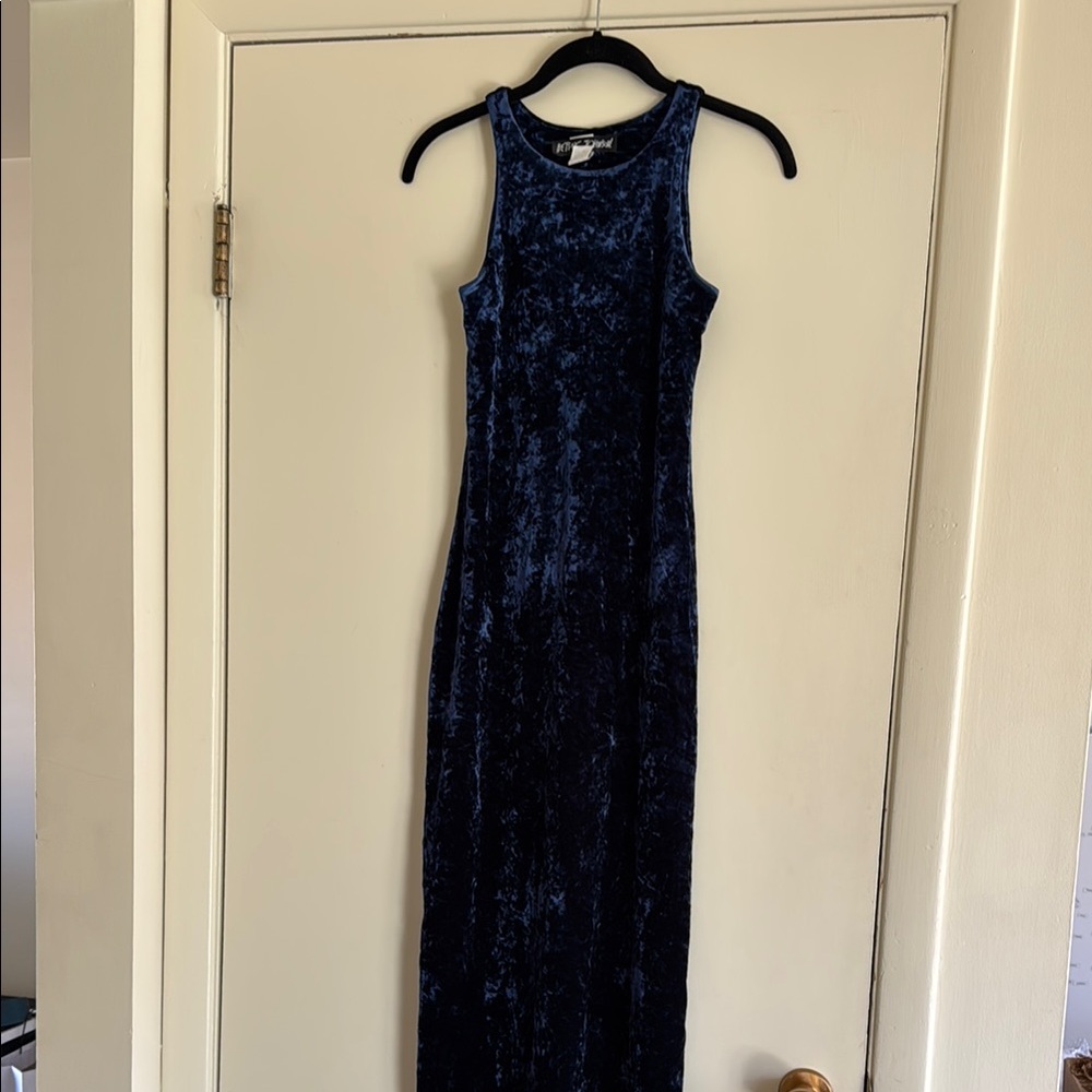 Vintage Betsey Johnson Blue Velvet Dress